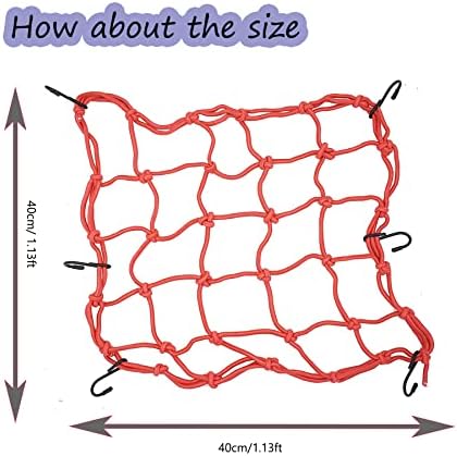 2 Парчиња 15 x15 Мотоцикл Карго Нето Со 6 Прилагодливи Куки Тешки Банџи Мрежа За Шлем Мотоцикли Еластичен Кабел Нето Складирање Врзи Надолу
