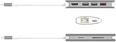 j5create USB-C 9-во-1 Мулти Адаптер МУЛТИ адаптер HDMI/Ethernet/USB 3.1, SD и MicroSD/PD 3.0 | 4K HDMI За Macbook | ChromeBook |USB-C