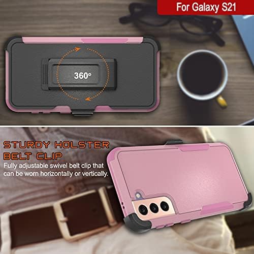 Punkcase Galaxy S21 Clip Clip Clip Case [Patron Series] 4-1 солиден и заштитен повеќеслоен телефонски покритие w/Интегриран удар за Galaxy S21