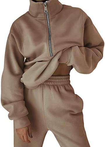 Козипоин женско руно со две парчиња облека половина поштенски џемпери и панталони со џогери поставени тренерки