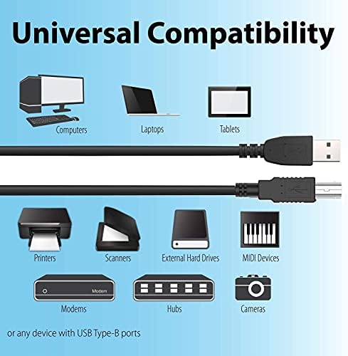 Најдобри USB кабел за компјутерски кабел за компјутер за EPSON Perfection 4490 V750-M 1650 Expression 10000XL скенер, Epson