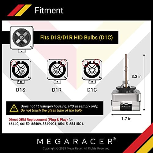 Мега Тркач D1S/D1C/D1R СИЈАЛИЦА ЗА Скриени Фарови - 6000k Дијамант Бела 35w Ксенон Лесен Метал Стентови IP68 Водоотпорен, Пакет од 2