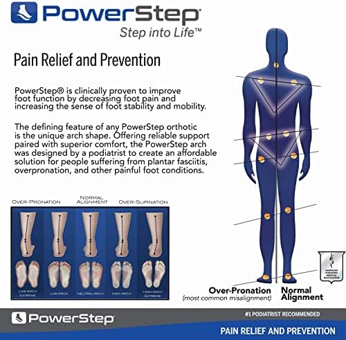 Powerstep Pinnacle Влошки-Влошки За Чевли За Поддршка На Лакот, Плантарен Фасциитис, Пронација, пета &засилувач; Олеснување На Болката Во Нозете-Педијатар-Препорачани