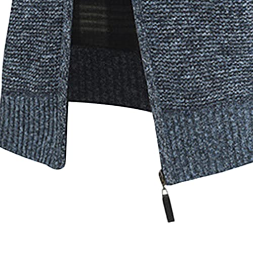 Редовно вклопување на машкиот фитл со целосен поштенски кардиган тенок вклопување густа боја блок џемпер руно топло зимски џемпери надвор