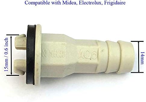 Адаптер за црево за одвод од 15 мм со гумен прстен за единицата Midea Mini-Spart и AC на прозорецот. Универзален конектор за црево за одвод