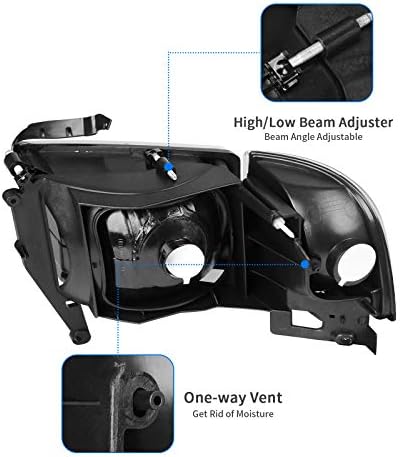 Двво Фарови Собрание Компатибилен со 1994-2001 Доџ Рам 1500/1994 1995 1996 1997 1998 1999 2000 2001 2002 Доџ Рам 2500 3500 Замена