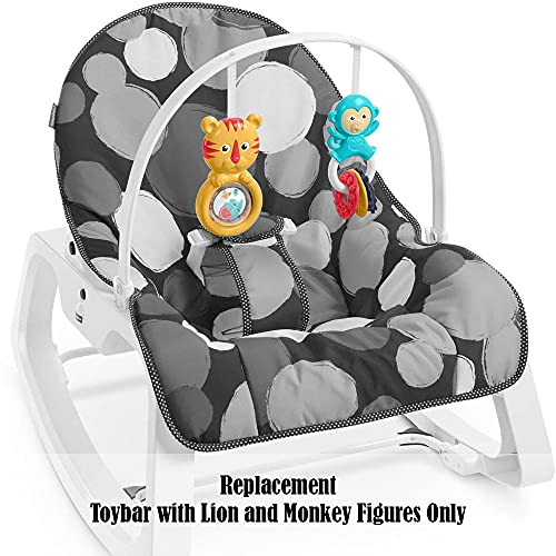 Делови за замена за рокер за новороденчиња до мали деца - FWM76 ~ Fisher -Price Baby Seat ~ замена Toybar со фигури на лав и мајмун