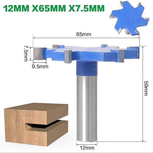 Fansipro 6-Edge T-Type 12mm 1/2 Shank Milling Cutter Roodwork Router Router Router Bit Bit