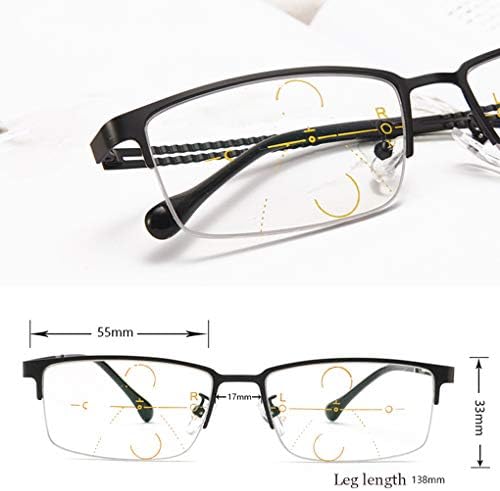 Прогресивни Мултифокални Очила За Читање, Мултифокални Асферични Површински Леќи, Паметен Зум На Метална Рамка Во Близина И Далеку