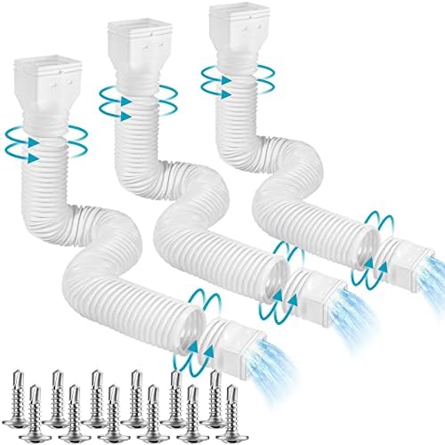 3 пакувања Продолжувања на олук од дожд, исцедете го проширувачот на опаѓање, продолжение на олук, флексибилно, спуштени за блок за прскање