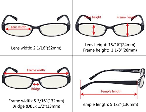 Очила За Очи 5 Пакување Сини Светлосни Филтри За Очила Жените Го Намалуваат Напрегањето На Очите Мали Компјутерски Очила За Читање +1.25
