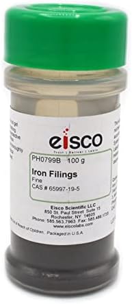 Фино поднесоци со железо, 100g во шише со посипување - 40-60 решетки од железо за магнети - лаборатории на Еиско