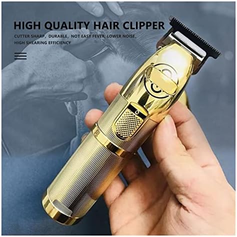 Wakaip безжична коса клипери за бербер професионален фризер што згаснува бричење брада тример поставен во златна боја