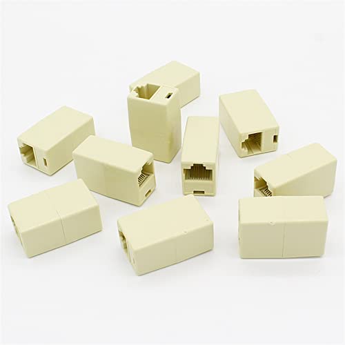 LARRO 10 PCS RJ45 8P8C Double Double Ports Femaleенски приклучок Телефонски конектор