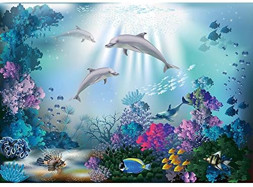 Свбрајт Под Морската Позадина 7wx5h Океан Мала Сирена Подводни Животни Засади Корална Ајкула Риба Прекрасен Симпатичен Аквариум