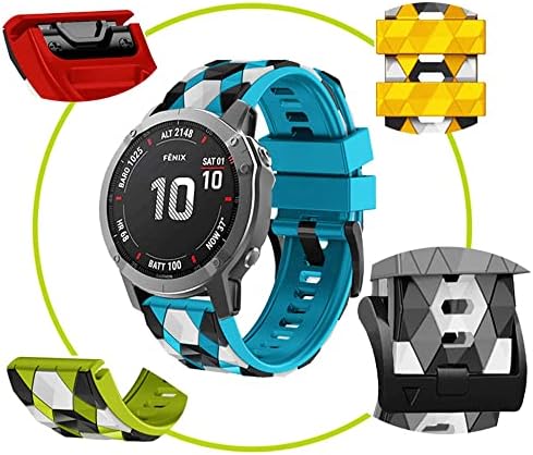 АИСПОРТОВИ Компатибилен Со Garmin Fenix 7X/6X/6X Pro/5X/5X ПЛУС/3/3 ЧАС Бенд Силиконски, 26mm Брзо Се Вклопуваат Часовник Бенд Мека