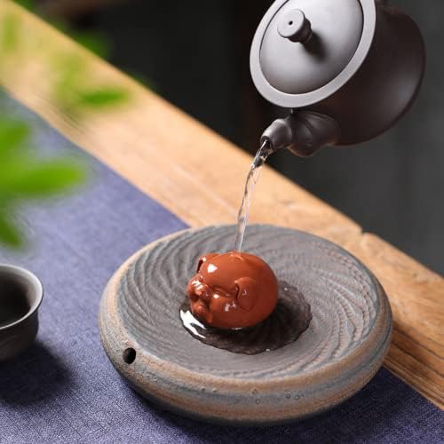 Xialon 5cm Виолетова глинена фигура фигура украс чај ​​чај чај табела декорати рачно изработен чај сет занаети