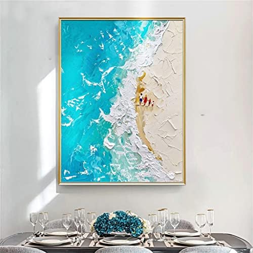 Xjjzs нож масло сликање рачно изработена плажа сина океан пејзаж дома платно дома
