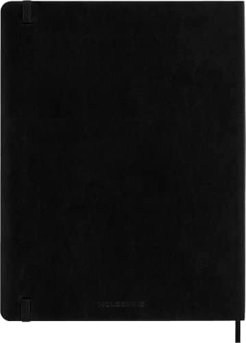 Класичен тетратка Молескин, мека покривка, XL -точки, црна, 192 страници
