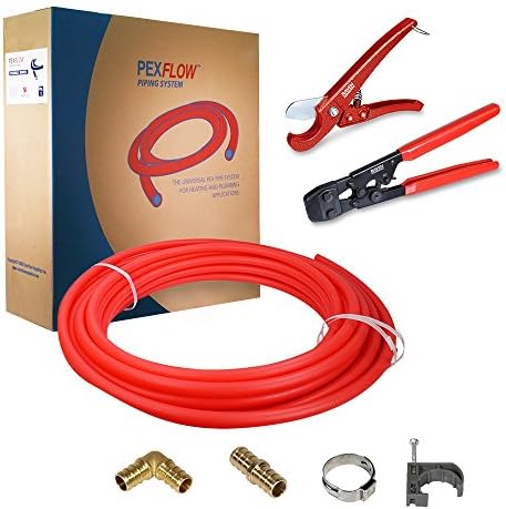 Pexflow PXKTOB34100 Стартер Комплет - 3/4 Инчен X 100 Стапки КИСЛОРОДНА Бариера PEX Цевки, Стегање &засилувач; Алатка За Сечење, Oetiker