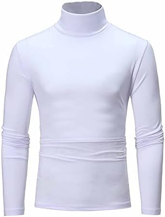 Машка машка тенок тенок тенок фит цврста база џемпер случајна долга ракав долна облека врвови машка пријатна маица за дишење блуза маица
