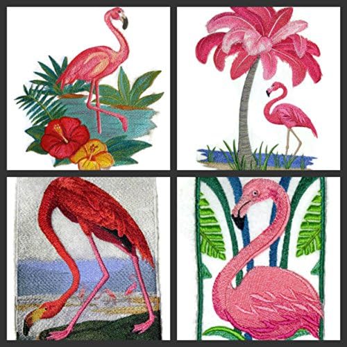 Природата ткаеше во навои, Неверојатни птици Кралство [Фламинго дрво] [Обично и уникатно] везено железо на/шива лепенка [9.1 6,9] [направено
