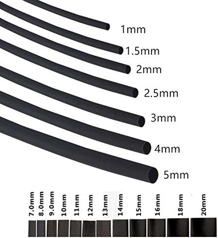 2: 1 Црна 1 2 3 5 6 8 10мм Дијаметар Топлина Смалуваат Топлинска Смалуваат Цевки Цевка Ракав Завиткајте Жица Продадете Сам Поправка