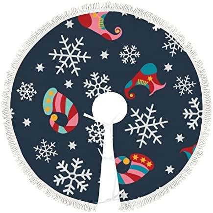 КСОЛАР Божиќно Дрво Здолништа Големи 48 Зимска Снегулка, Затворен Отворен Божиќни Украси Дрво Мат За Зимска Забава Празник Нова