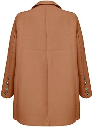 Jinfенски женски долг палто лаптол јакна-кардиган долг тенок палто со џебна јакна
