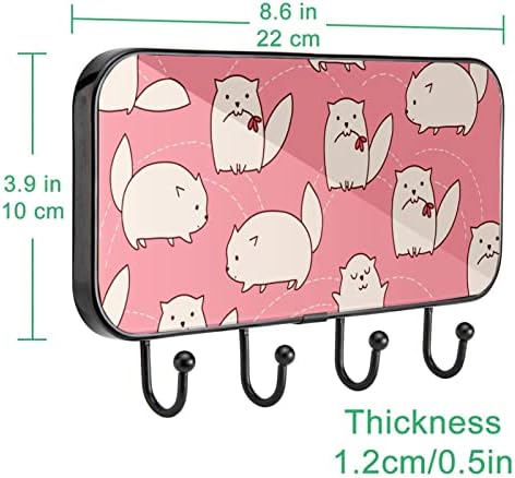 Симпатична Животинска Хрчак Шема На Глувчето Печатење На Решетката За Палто, Влезна Решетка За Палто со 4 Кука за Капут Капа Пешкир