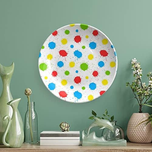 Боја боја се распрскува како виси керамичка декоративна чинија со приказ на столот за приказ Прилагодени годишнини за свадбени подароци за
