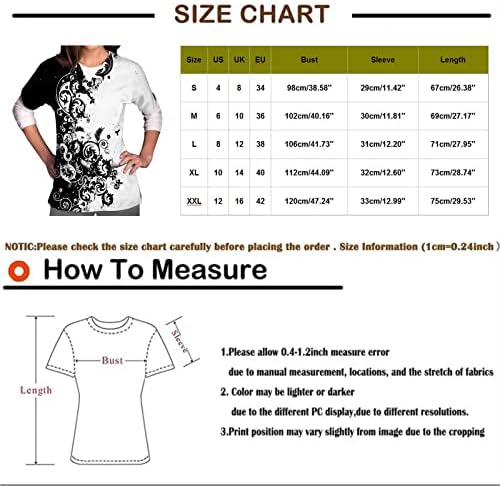 Nokенски кошули Nokmopo Casual Plus Plus Size Mase Mase Printing Short Relef V-Neck Tops Работен џеб блуза