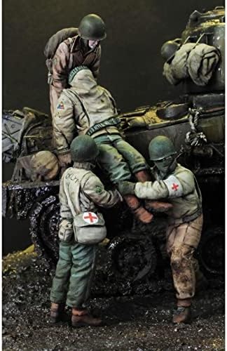 Гудмоел 1/35 Втората светска војна американски војници кои го спасуваат комплетот за модели на војници од смола/необработени и необоени минијатурни