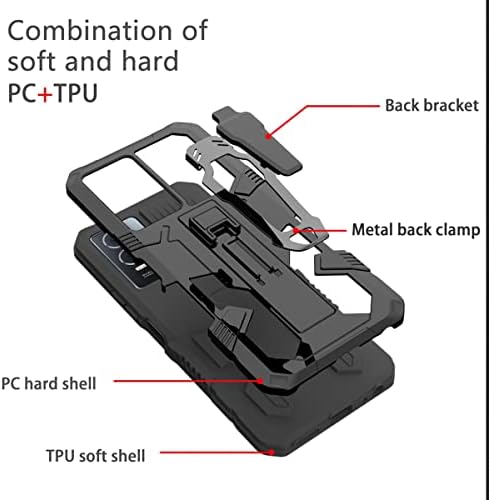 Ccsaml За Xiaomi Redmi 10c Случај Со Метален Појас Клип Футрола, Воена Одделение Капка Заштита Покритие Со Kickstand Телефон Случај