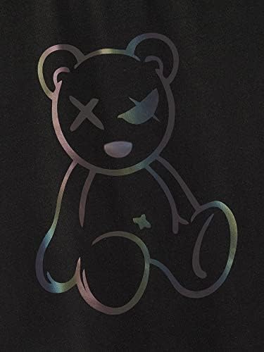 Горглитер машка мечка слоган графички тркалезен врат маица кратки ракави летни маички врвови