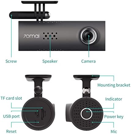 70mai Dashcam 1s Автомобил DVR Wifi 1080P HD Ноќно Гледање G-сензор Возило Камера Видео Рекордер англиски Глас Контрола Автомобил Монитор
