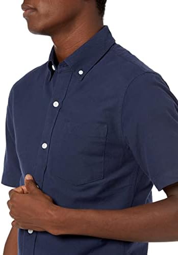 Essentials Машка машка маичка со кратки ракави од џеб Оксфорд