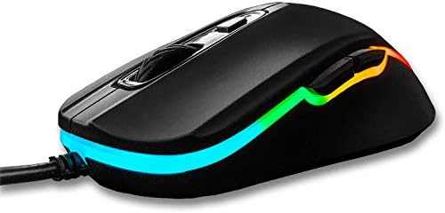 Deco Gear Wired Gaming Mouse | 800-5000 прилагодлив DPI | Оптички глушец со голема прецизност | Ергономски за сите игри за игри
