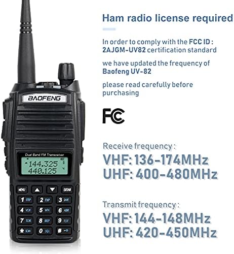 Baofeng UV-82 High Power Baofeng Radio Ham Radio Radio Handheld 2 Way Radio Walkie Talkies со слушалки, рачен микрофон и кабел за програмирање