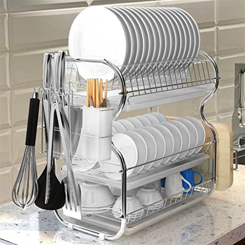 XWWDP не'рѓосувачки челик 3-слој кујнски сад за износот за миење садови за миење садови за миење садови за заштеда на простор за заштеда на простор за заштеда (боја: А, г