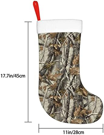Аугсентер Божиќни чорапи со камуфлажа со камоново лисја од двострана камин што виси чорапи