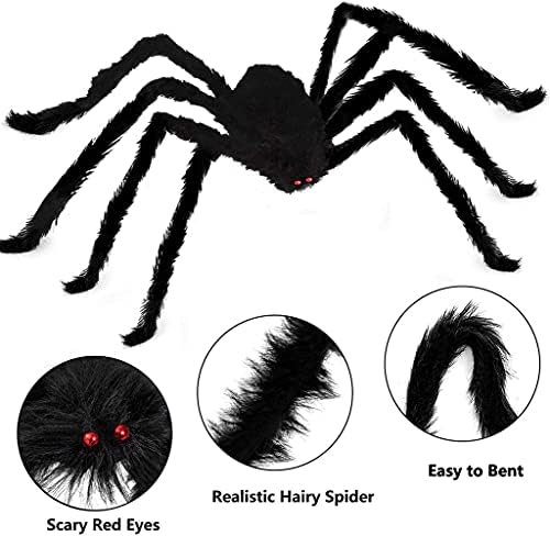 6 пакувања украси за Ноќта на вештерките со 30 гигант пајак + 23 Ноќта на вештерките пајак + 20 влакнест пајак + 12 страшно лажен