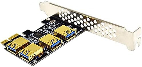 Конектори најновиот Riser USB 3.0 PCI -E Express 1x до 16x Riser Adapter PCIE 1 до 4 слот PCIE Port Multiplier картичка за