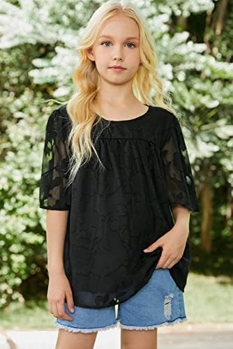 Блибеан Девојка Летни Кошули Мода Печатење Блуза Големина 4-13 Години