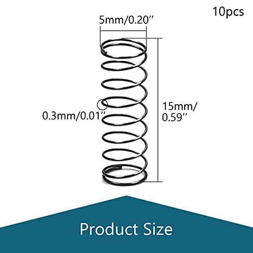 Jutagoss 10pcs Компресирана пролетна жица дијаметар 0,01 x OD 0.2 x бесплатна должина 0,59 пролетен челик продолжен калем компресија
