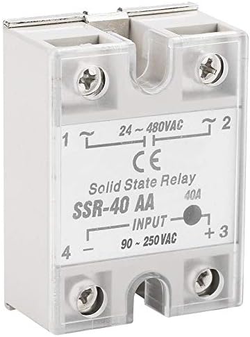 Релејд цврста состојба на Lhlian, SSR-40AA 40A AC-AC влез 90-250V AC излез 24-480V AC цврста состојба на релето на реле LED пластична метална