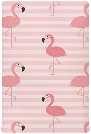 Умирико фламинго слатки чаршафи за креветчиња за бебе, плејард лист за дете, девојче и момче, меко и дише 20801741