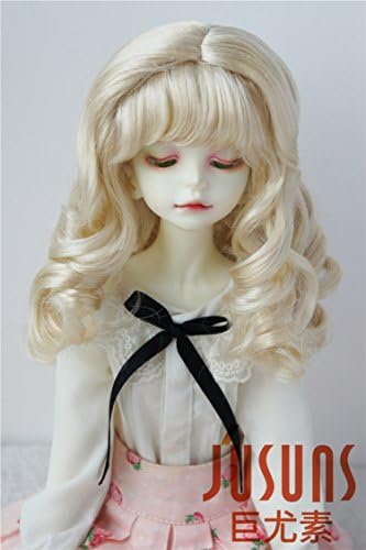 JD038 7-8 '' Русокоса 1/4 MSD Кукла перики 18-20cm Синтетички мохер мек бран msd bjd кукла перики