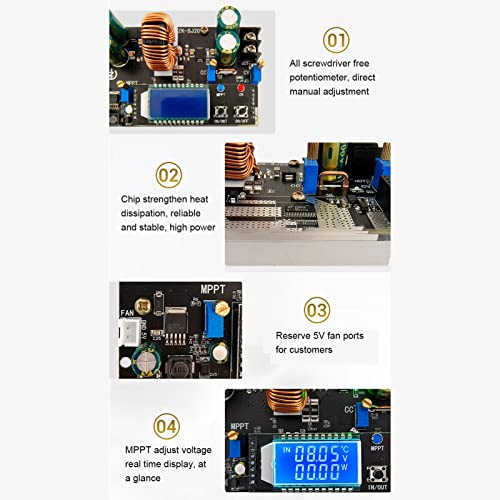 MPPT Boost Buck Module за напојување, 300W LCD Display Solar Automatic Buck Book Module, со копче за прилагодување и функција за