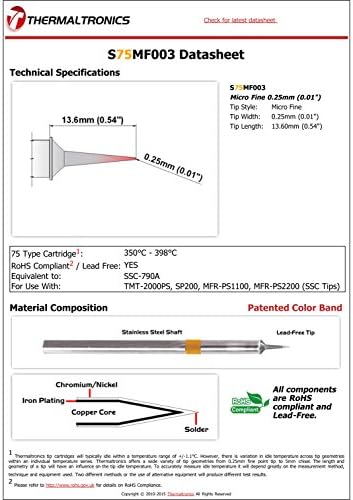 Thermaltronics S75MF003 Микро фино 0,25мм заменлива за Metcal SSC-790A